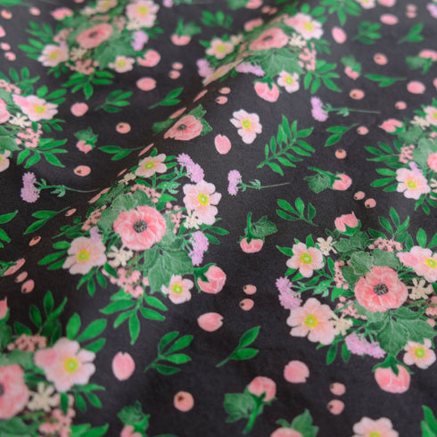 Bouquet of Flowers Midnight Cotton